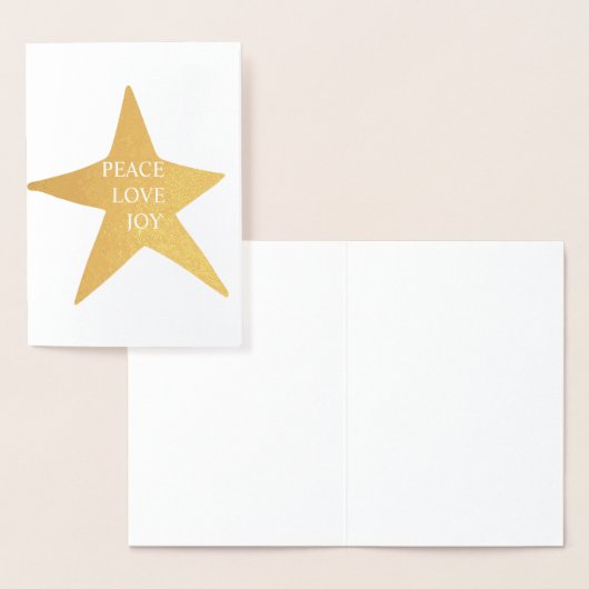Gold Peace Liebe Joy Star Folienkarte (Anzeige)