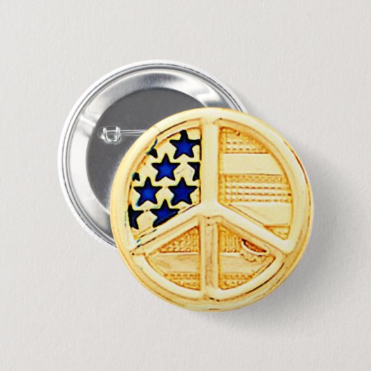 Gold Peace Sign Button (Vorne & Hinten)