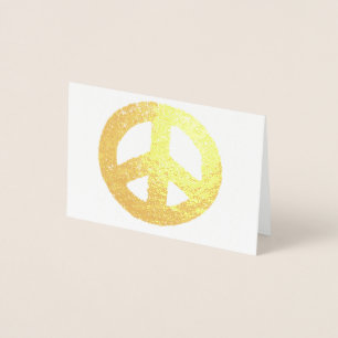 Gold Peace Symbol Foil Folienkarte