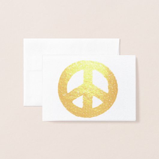 Gold Peace Symbol Foil Folienkarte (Vorderseite mit Umschlag)