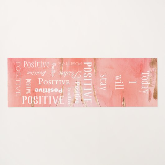 Gold Peach Abstrakt Script Positive Gym Yogamatte (Rückseite (Horizontal))