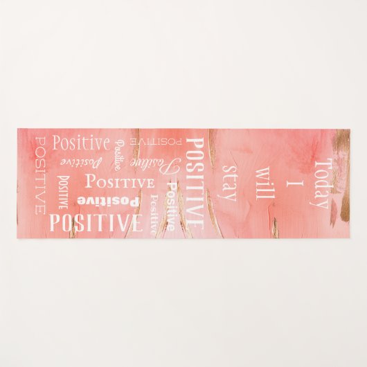 Gold Peach Abstrakt Script Positive Gym Yogamatte (Vorderseite (Horizontal))