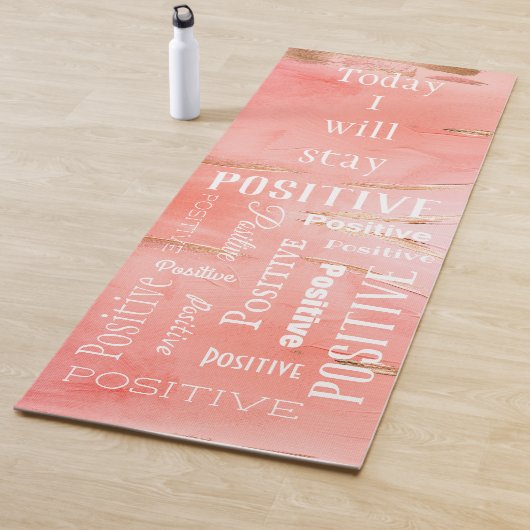 Gold Peach Abstrakt Script Positive Gym Yogamatte (Beispiel)