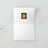 Gold Peach Aqua Blumenblütenkarte Dankeskarte (Innenseite)