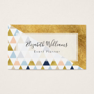 Gold Peach Blue Event Planer Business Cards
