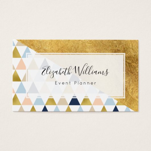 Gold Peach Blue Event Planer Business Cards (Vorderseite)