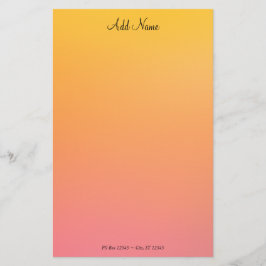 Gold Peach Ombre Personalisiert Briefpapier