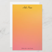 Gold Peach Ombre Personalisiert Briefpapier (Vorne/Hinten)
