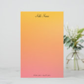 Gold Peach Ombre Personalisiert Briefpapier (Stehend Vorderseite)