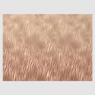 Gold Peach Red Zebra Stripes Seidenpapier