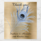 GOLD PEACOCK MIT KUNSTBARE WEINETIKETTE WEINETIKETT (Einzelnes Label)