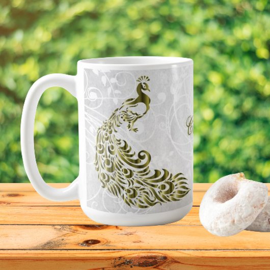 Gold Peacock Personalisiert Coffee Tasse