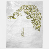 Gold Peacock Personalisiert Fleece Blanket (Vorderseite)