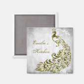 Gold Peacock Personalisiert Magnet (Vorderseite/Rückseite)