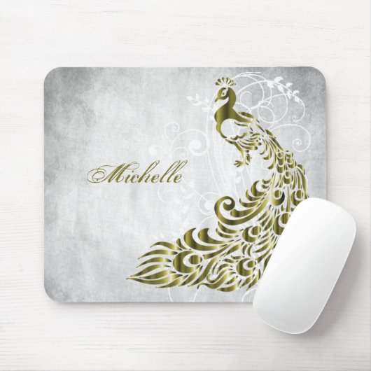 Gold Peacock Personalisiert Mousepad (Mit Mouse)