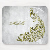 Gold Peacock Personalisiert Mousepad (Vorne)