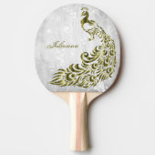 Gold Peacock Personalisiert Ping Pong Paddle Tischtennis Schläger (Vorderseite)