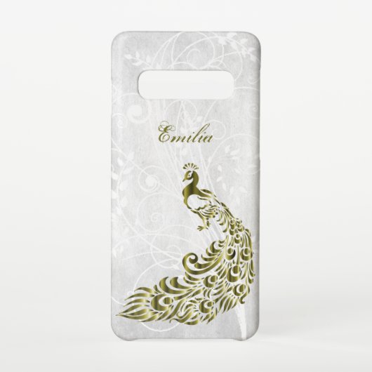 Gold Peacock Personalisiert Samsung Galaxy Case Hülle (Rückseite)