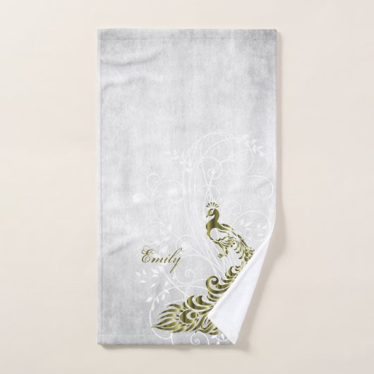 Gold Peacock Personalisierte Badetücher Badhandtuch Set (Handtuch)