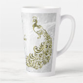 Gold Peacock Personalisierte Latte-Tasse Milchtasse (Rechts)