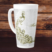 Gold Peacock Personalisierte Latte-Tasse Milchtasse