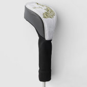 Gold Peacock Personalisierter Golf Head Cover Headcover (angewinkelt)