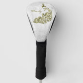 Gold Peacock Personalisierter Golf Head Cover Headcover (Vorderseite)