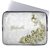 Gold Peacock Personalisierter Laptop-Sieb Laptopschutzhülle (Vorderseite)