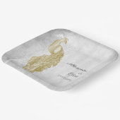 Gold Peacock Polterabend Paper-Teller Pappteller (Gewinkelt)