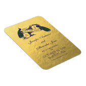 Gold Peacock Save the Date Magnet (Rechte Seite)