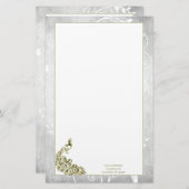 Gold Peacock Stationery Briefpapier (Vorne/Hinten)