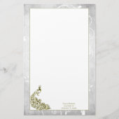 Gold Peacock Stationery Briefpapier (Vorderseite)