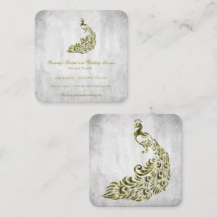 Gold Peacock Wedding and Bridal Services Quadratische Visitenkarte