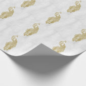 Gold Peacock Wedding Paper Geschenkpapier (Ecke)