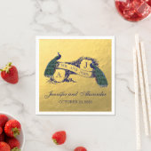 Gold Peacock Wedding Paper Napkins Serviette (Beispiel)