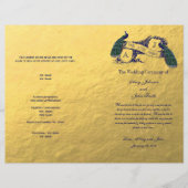 Gold Peacock Wedding Program (Vorderseite)