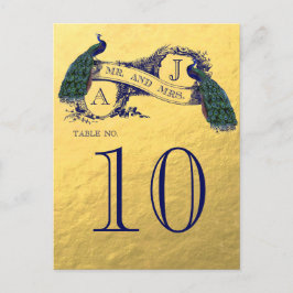 Gold Peacock Wedding Tischnummer