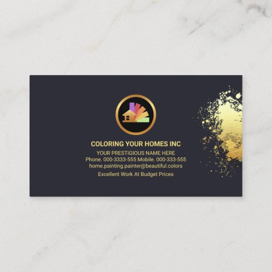 Gold Pealing Paint Spritzer Handyman Visitenkarte (Rückseite)