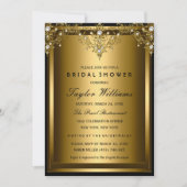 Gold Pearl Vintag Glamour Brautparty Einladung (Vorderseite)