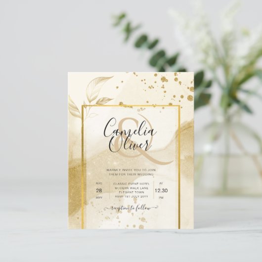 Gold Pearl WEDDING Alkohol INK Abstrakt LeahG (Stehend Vorderseite)
