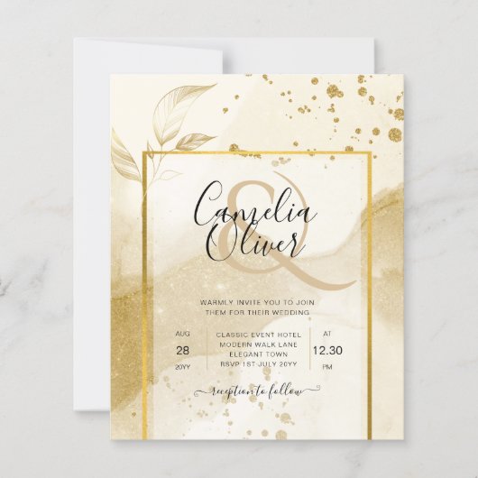 Gold Pearl WEDDING Alkohol INK Abstrakt LeahG (Vorderseite)