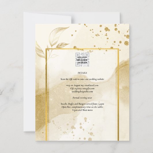 Gold Pearl WEDDING Alkohol INK Abstrakt LeahG (Rückseite)