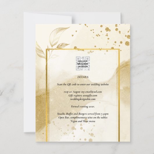 Gold Pearl WEDDING Alkohol INK Abstrakt LeahG (Rückseite)
