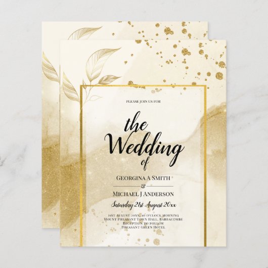 Gold Pearl WEDDING Alkohol INK Abstrakt LeahG (Vorne/Hinten)