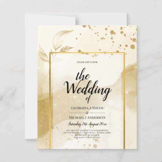 Gold Pearl WEDDING Alkohol INK Abstrakt LeahG (Vorderseite)