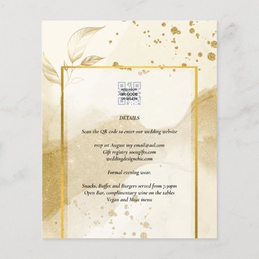 Gold Pearl WEDDING Alkohol INK Abstrakt LeahG (Rückseite)