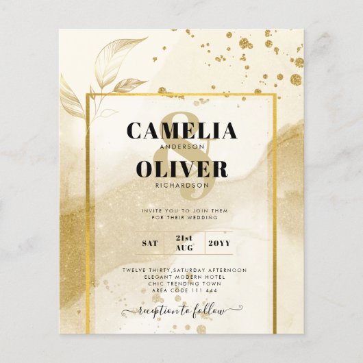 Gold Pearl WEDDING Alkohol INK Abstrakt LeahG (Vorderseite)