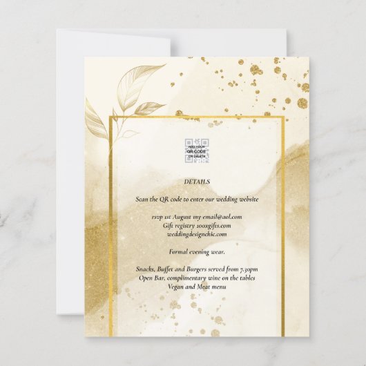 Gold Pearl WEDDING Alkohol INK Abstrakt LeahG (Rückseite)
