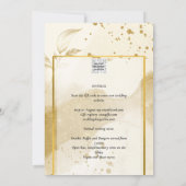 Gold Pearl WEDDING Alkohol INK Abstrakt LeahG Einladung (Rückseite)
