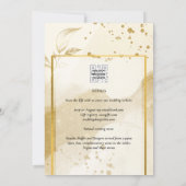 Gold Pearl WEDDING Alkohol INK Abstrakt LeahG Einladung (Rückseite)